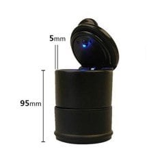 BUFFER® Led Işıklı Araç Içi Kapaklı Sigara Küllüğü Oto Bardaklık Uyumlu