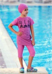 Emayo Şirine Eflatun Kız Çocuk Mayosu 11-12 Yaş