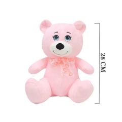 1022P Göbekli Ayı 28 cm Pembe -Selay Oyuncak