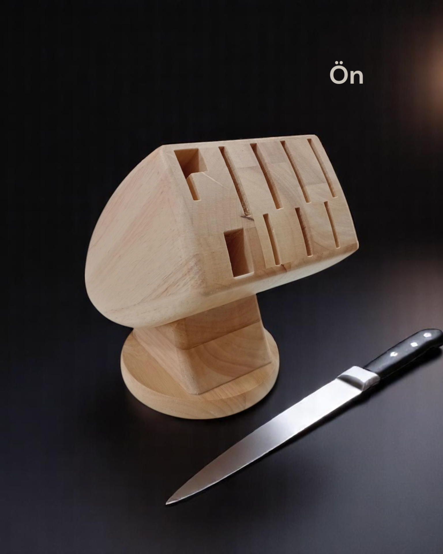 GGS Solingen Ahşap Mutfak Bıçak Standı 9 Gözlü ,Bıçaklar Hariçtir, Alman Malı