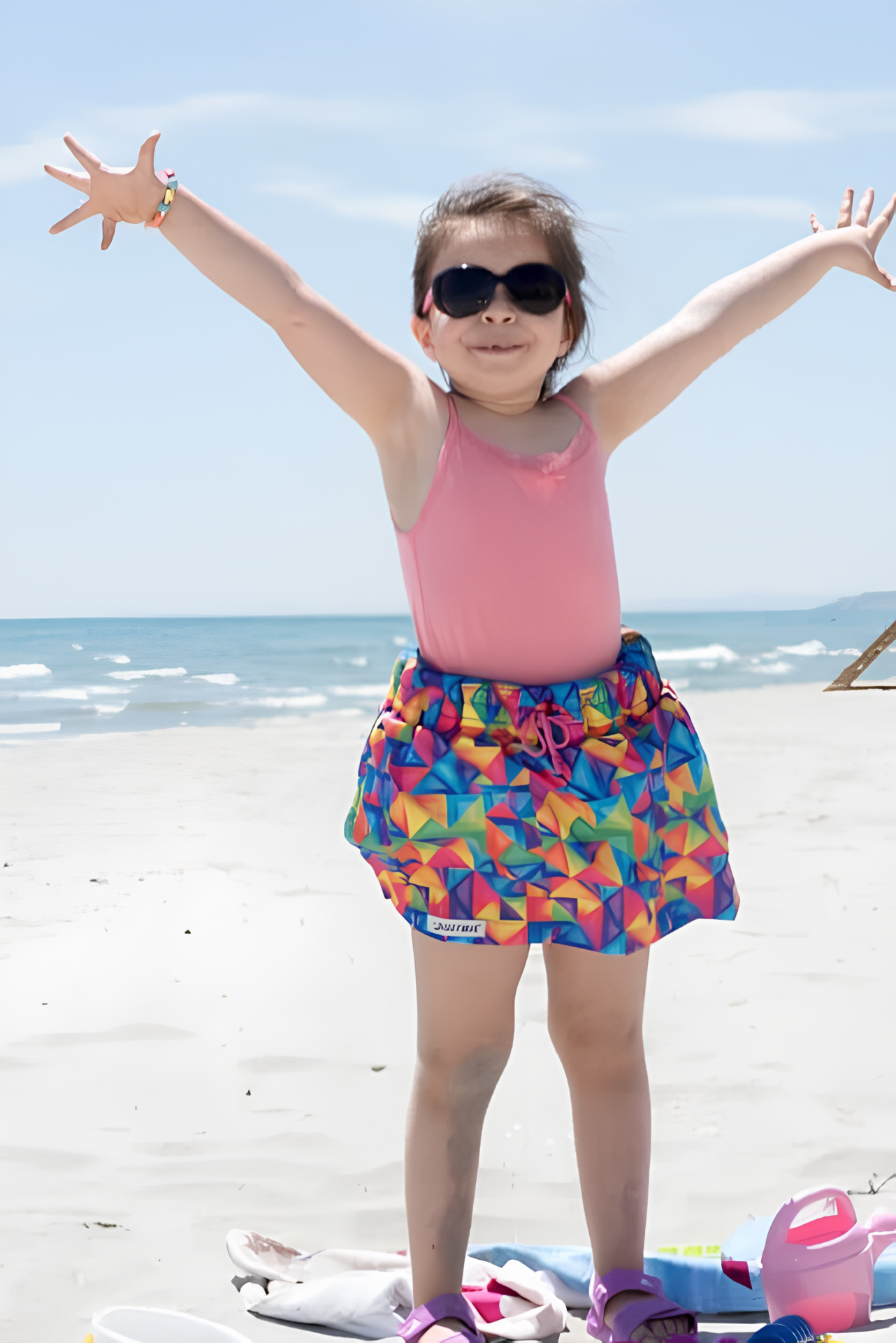 Batmayan Şort Kız Çocuk Mayosu (35-40 Kg) Karışık Renk