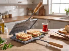 Taşhan İçi Granit El Tostu Ocak Üstü Tost Pişirme Tavası 23x17 cm TAŞ005