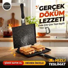 Taşhan Ocak Üstü Döküm Tost Makinesi Maksi Lüx Bakalit Saplı 26.5 x 20.5 cm