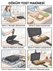 Taşhan Ocak Üstü Döküm Tost Makinesi Maksi Lüx Bakalit Saplı 26.5 x 20.5 cm