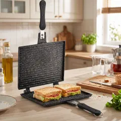 Taşhan Ocak Üstü Döküm Tost Makinesi Maksi Lüx Bakalit Saplı 26.5 x 20.5 cm