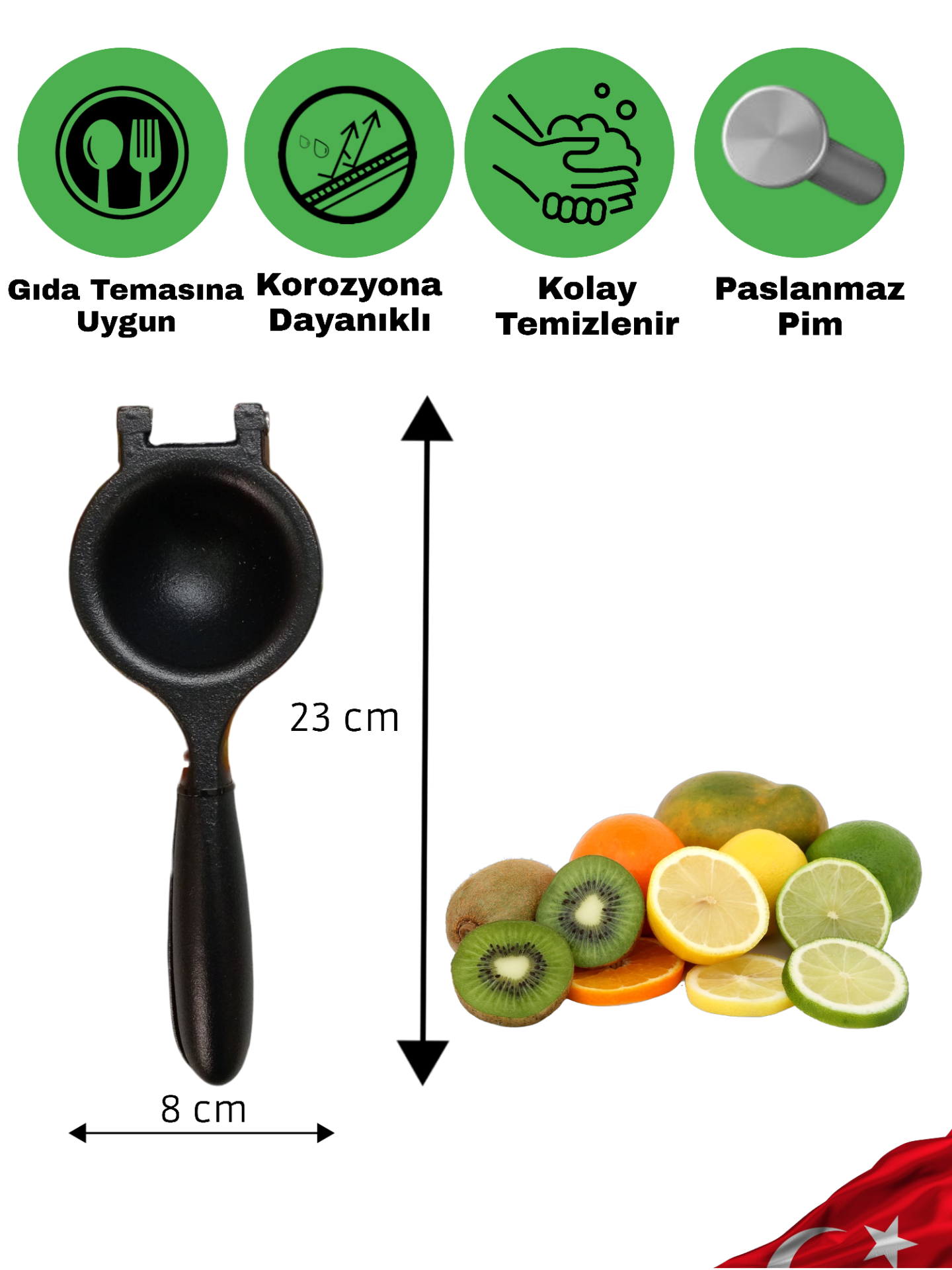 Döküm Portakal Limon Sıkacağı 23cm Narenciye Presi