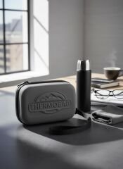 Gri İnsülin Hormon Taşıma Çantası, 25x15x10 cm, Neopren Dış Kaplama, İzotermik İç Yalıtım, 18 Saat