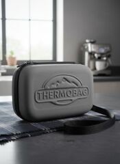 Gri İnsülin Hormon Taşıma Çantası, 25x15x10 cm, Neopren Dış Kaplama, İzotermik İç Yalıtım, 18 Saat