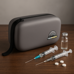 Gri İnsülin Hormon Taşıma Çantası, 25x15x10 cm, Neopren Dış Kaplama, İzotermik İç Yalıtım, 18 Saat