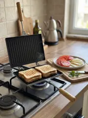 Taşhan İçi Teflon Tost Tavası Ekmek Kızartma El Tost Makinesi 23x17 cm TAŞ001