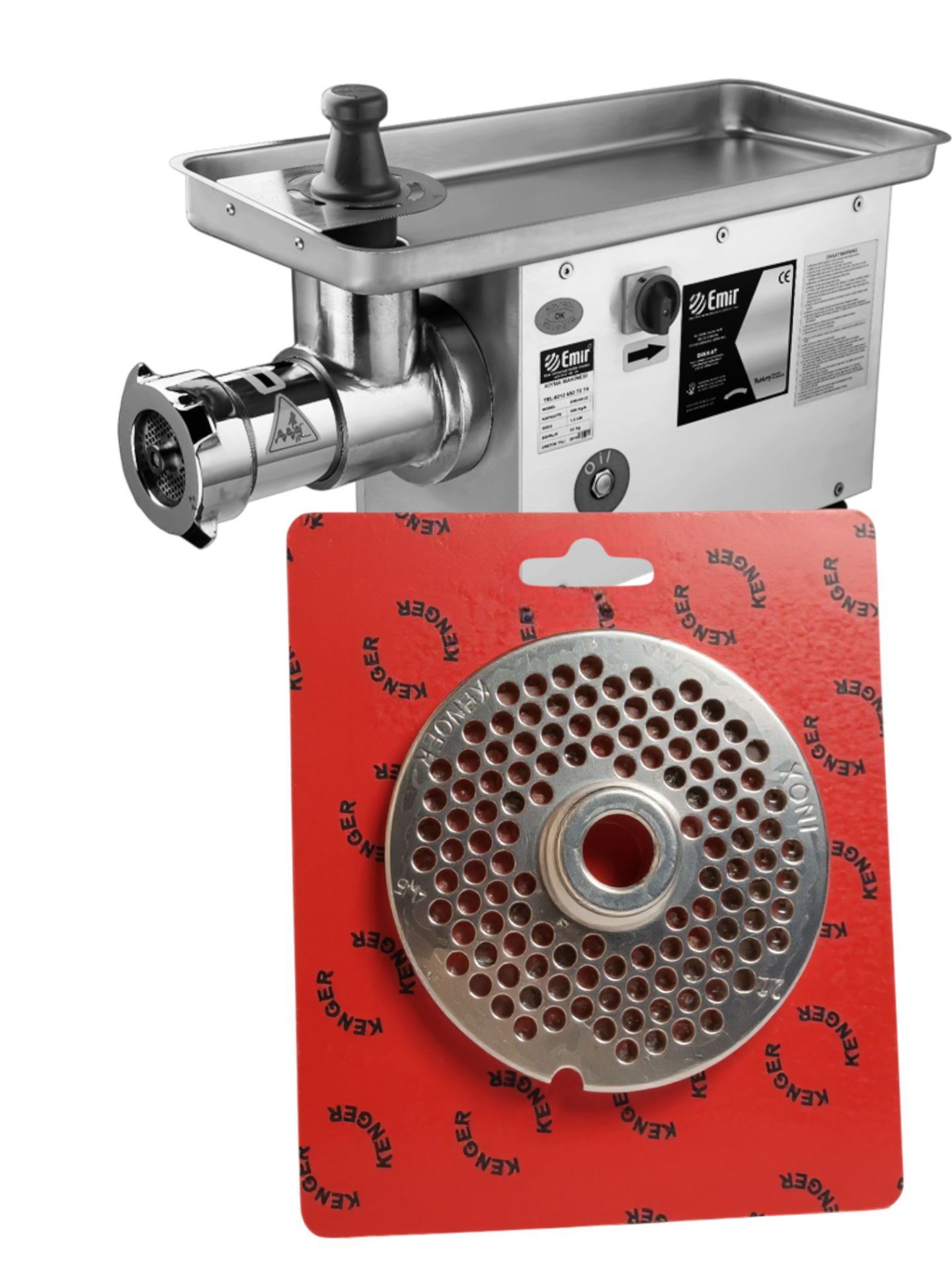 Kenger No 22 / 4,5mm Paslanmaz Süzgeç Kıyma Makinesi Aynası