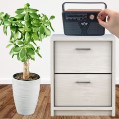 BUFFER® 507B Dekoratif Eskitme Nostalji Uzaktan Kumandalı Radyo Usb/Aux/Hafıza Kartı/Bluetooth/Şarjlı