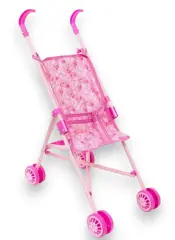 Pembe Metal Oyuncak Bebek Puset Arabası