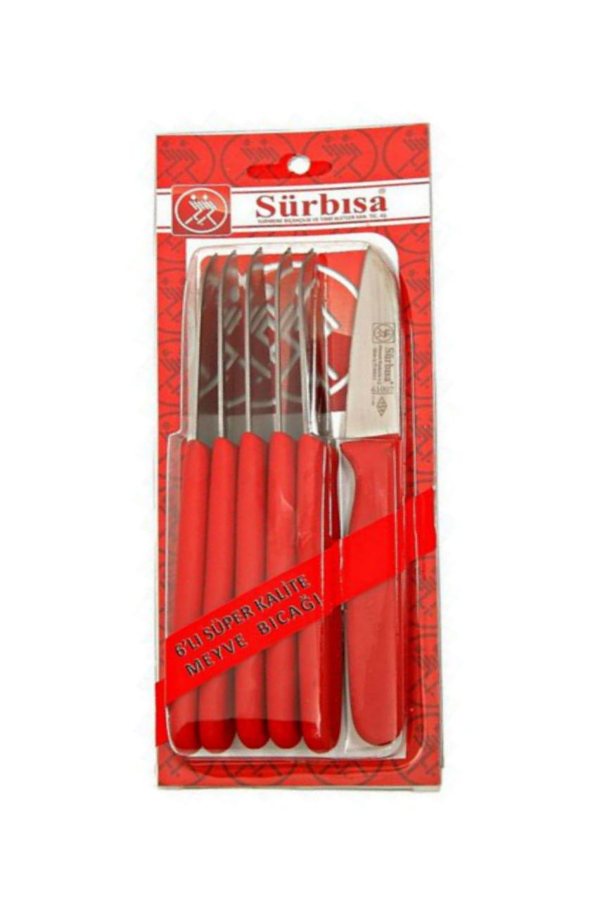 Sürbisa 61007 6'LI Meyve Bıçağı 7 cm (Renk Seçenekli) Kırmızı