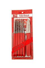 Sürbisa 61007 6'LI Meyve Bıçağı 7 cm (Renk Seçenekli) Kırmızı