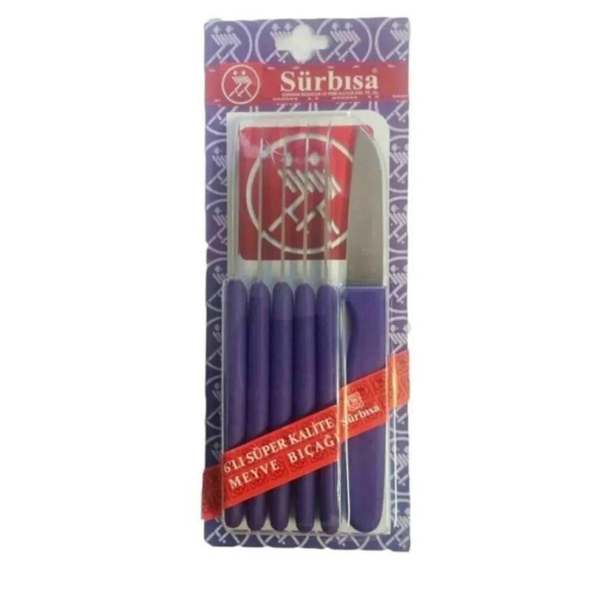 Sürbisa 61007 6'LI Meyve Bıçağı 7 cm (Renk Seçenekli) Mor