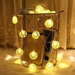 BUFFER® 1,5 Metre 10lu Limon Dilimi Şeklinde Dekoratif Dolama Led Aydınlatma