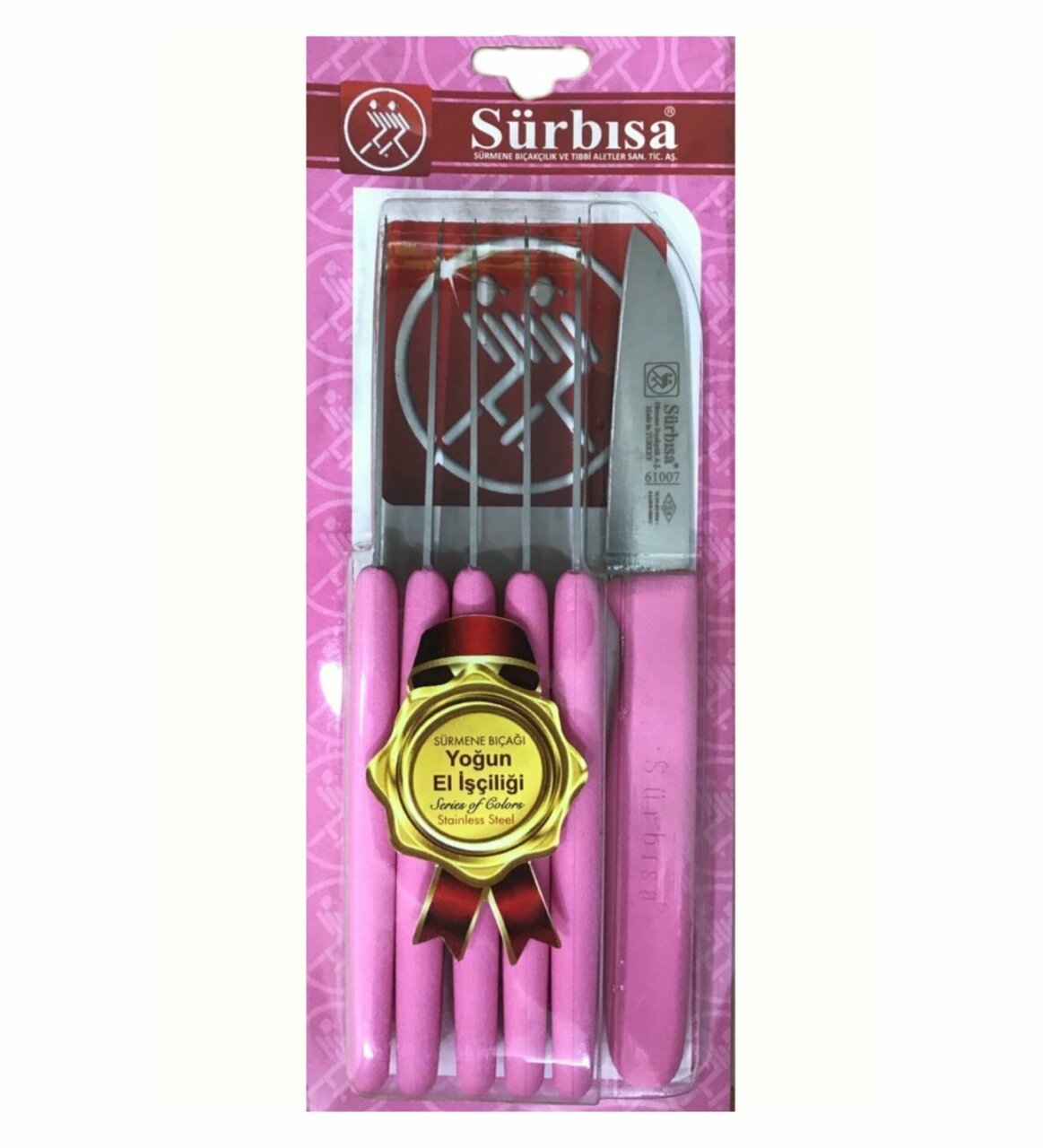 Sürbisa 61007 6'LI Meyve Bıçağı 7 cm (Renk Seçenekli) Pembe