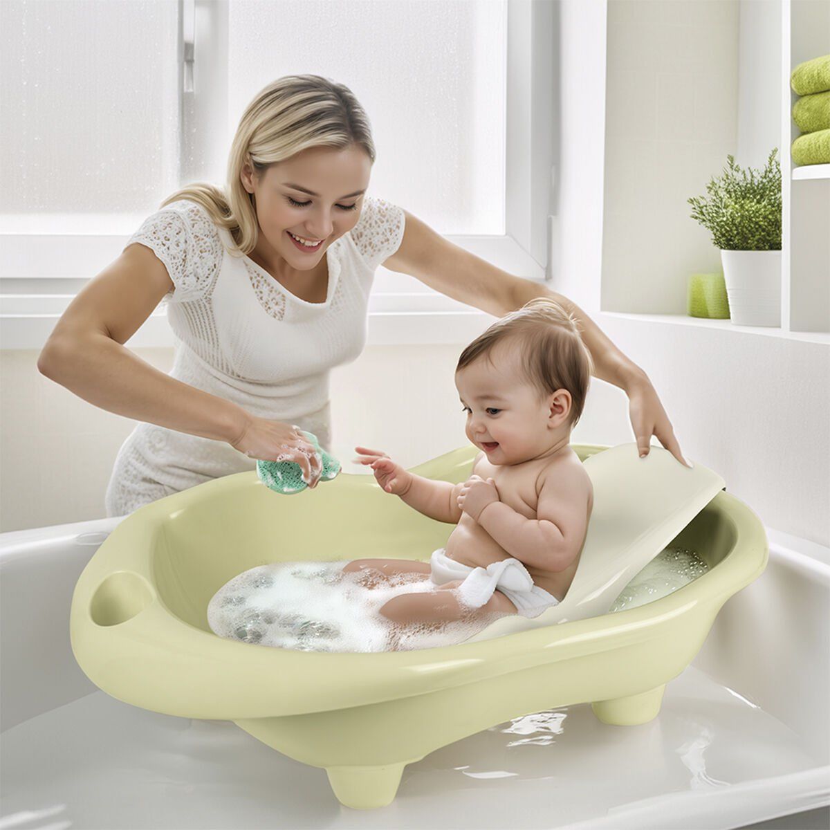 7269 HIPPO BEBEK YIKAMA KÜVETİ VE DESTEĞİ ECO YEŞİL