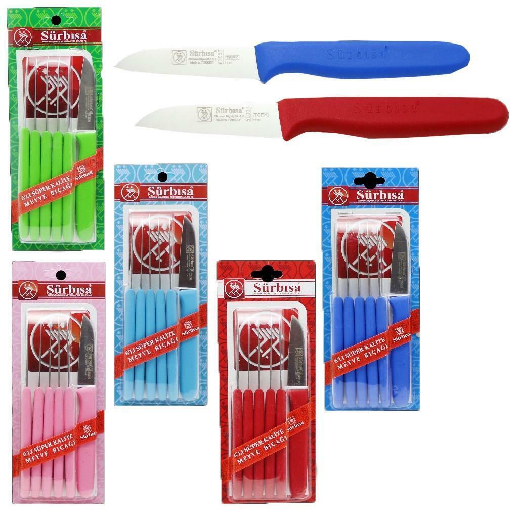 Sürbisa 61007 6'LI Meyve Bıçağı 7 cm (Renk Seçenekli) Yavruağzı