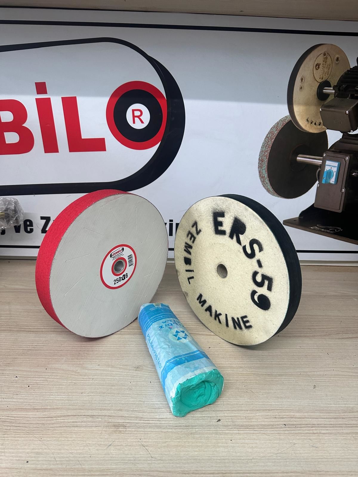 Zembil Bıçak Bileme Makinesi Yedek Parçaları - Keçe, Zımpara, Cila Full Set (3'lü)