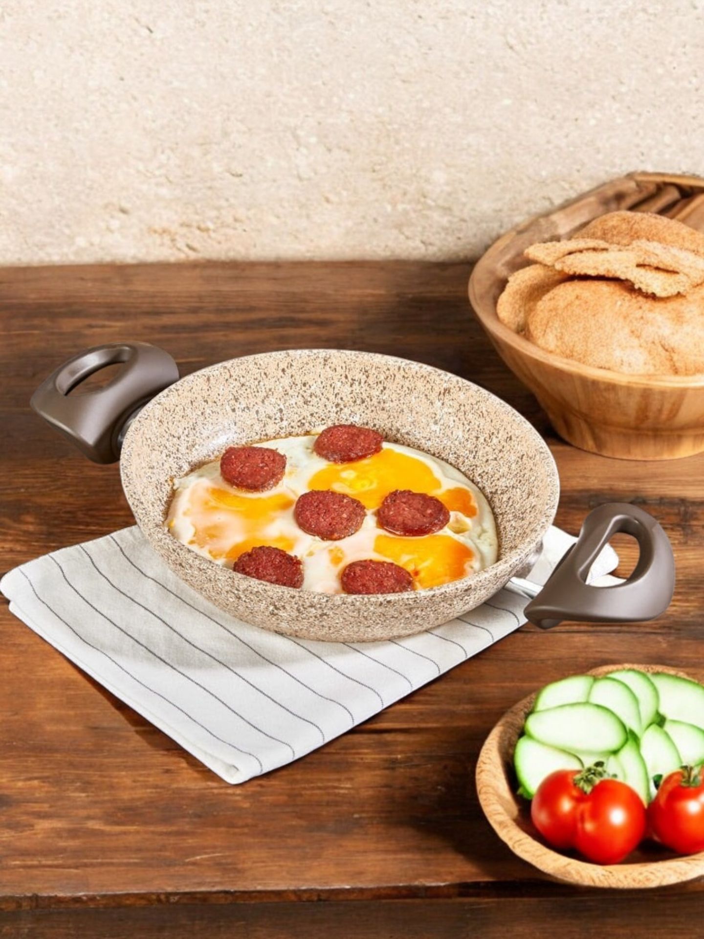 Falez Creamy Granit Tava Sahan 22 cm