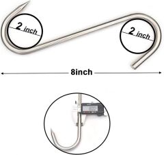 8 mm Kaplama Et Asma Kancası 17 cm Dayanıklı Kasap Et Taşıma Kancası (10 Adet Gönderilir)