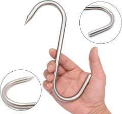 8 mm Kaplama Et Asma Kancası 17 cm Dayanıklı Kasap Et Taşıma Kancası (10 Adet Gönderilir)