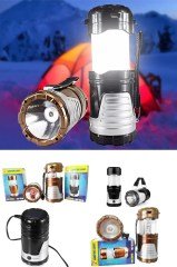 BUFFER® USB ve Solar Şarj Edilebilir Kamp Feneri Kamp Işık 12 LED Lamba