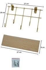 BUFFER® Çok Amaçlı Takı Mutfak Banyo Dekoratif Askılık Organizer Masif Ahşap Duvar Raf