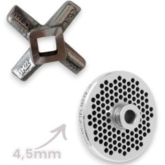 22 Numara 2'li Kıyma Makinesi Ayna ve Bıçak Seti Vardı 1050 Çelik