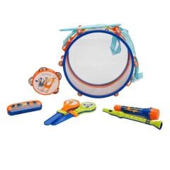 4254 SUN-RST-ECH-MÜZİK SET DAVUL 2MARAKAS TEF FLÜT MİKROFON 2BAGET MIZIKA