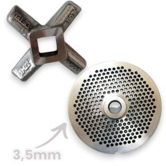 22 Numara 2'li Kıyma Makinesi Ayna ve Bıçak Seti Vardı 1050 Çelik 3,5mm