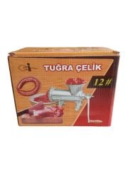 Paslanmaz Bıçaklı 12 lik Kıyma Makinesi Manuel (Tokmak,İçli Köfte,Sucuk Hunisi,Kuşbaşı Et Aynası)