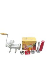 Paslanmaz Bıçaklı 12 lik Kıyma Makinesi Manuel (Tokmak,İçli Köfte,Sucuk Hunisi,Kuşbaşı Et Aynası)