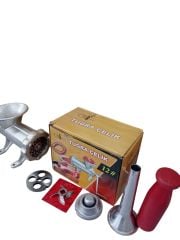 Paslanmaz Bıçaklı 12 lik Kıyma Makinesi Manuel (Tokmak,İçli Köfte,Sucuk Hunisi,Kuşbaşı Et Aynası)