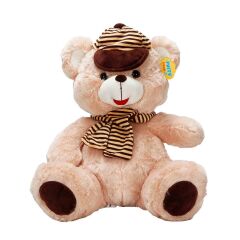 1001521 SUN-SABC-JNH-PFF-SK PELUŞ AYI OTURAN ŞAPKALI ATKILI 50CM 2R
