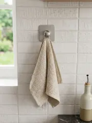 Kendinden Yapışkanlı Kare Metal Tekli Mutfak & Banyo Havlu Askısı
