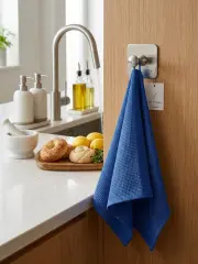 Kendinden Yapışkanlı Kare Metal Tekli Mutfak & Banyo Havlu Askısı