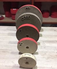 ERS-55 Koyun Yünü Keçe Disk 250x40 mm + Seramik Şerit Zımpara | Bıçak Bileme Makinesi Yedek Parçası