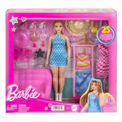 HPL78 Barbie'nin Kıyafet ve Aksesuar Askısı Oyun Seti