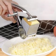 Paslanmaz Çelik Kollu Döner Tamburlu Peynir ve Çikolata Rendesi