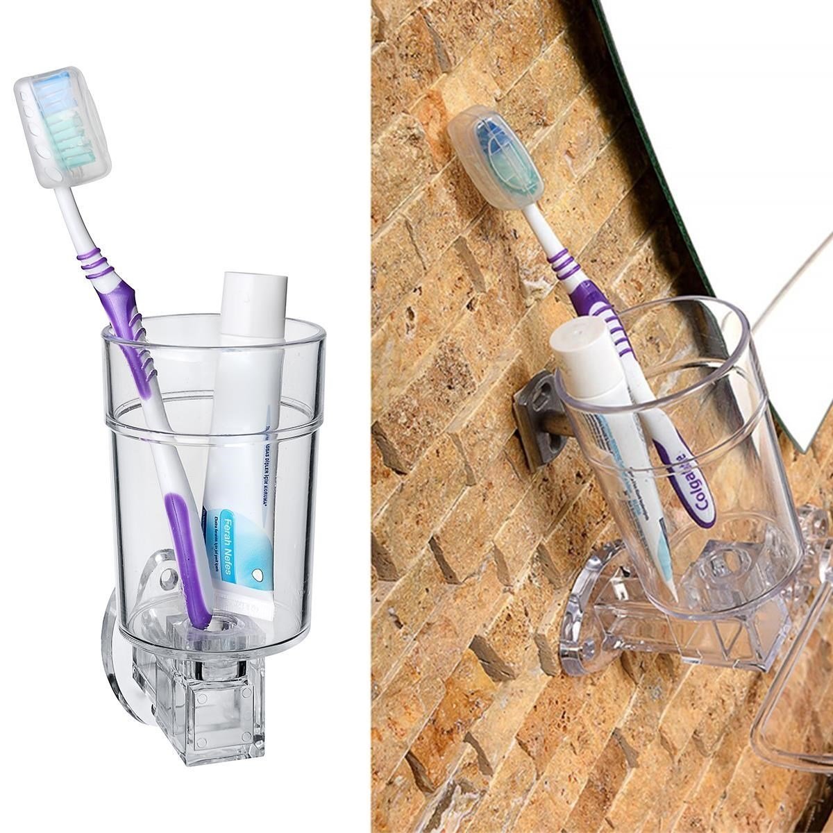 BUFFER® Akrilik Diş Fırçası Tutacağı Dekoratif Şeffaf Diş Fırçalığı Kabı