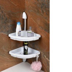 BUFFER® 2 Katlı Plastik Banyo Rafı Şampuanlık Sabunluk Banyo Düzenleyici