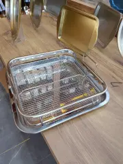 2'li Büyük Boy Airfryer Tel Izgara ve Tepsi Seti