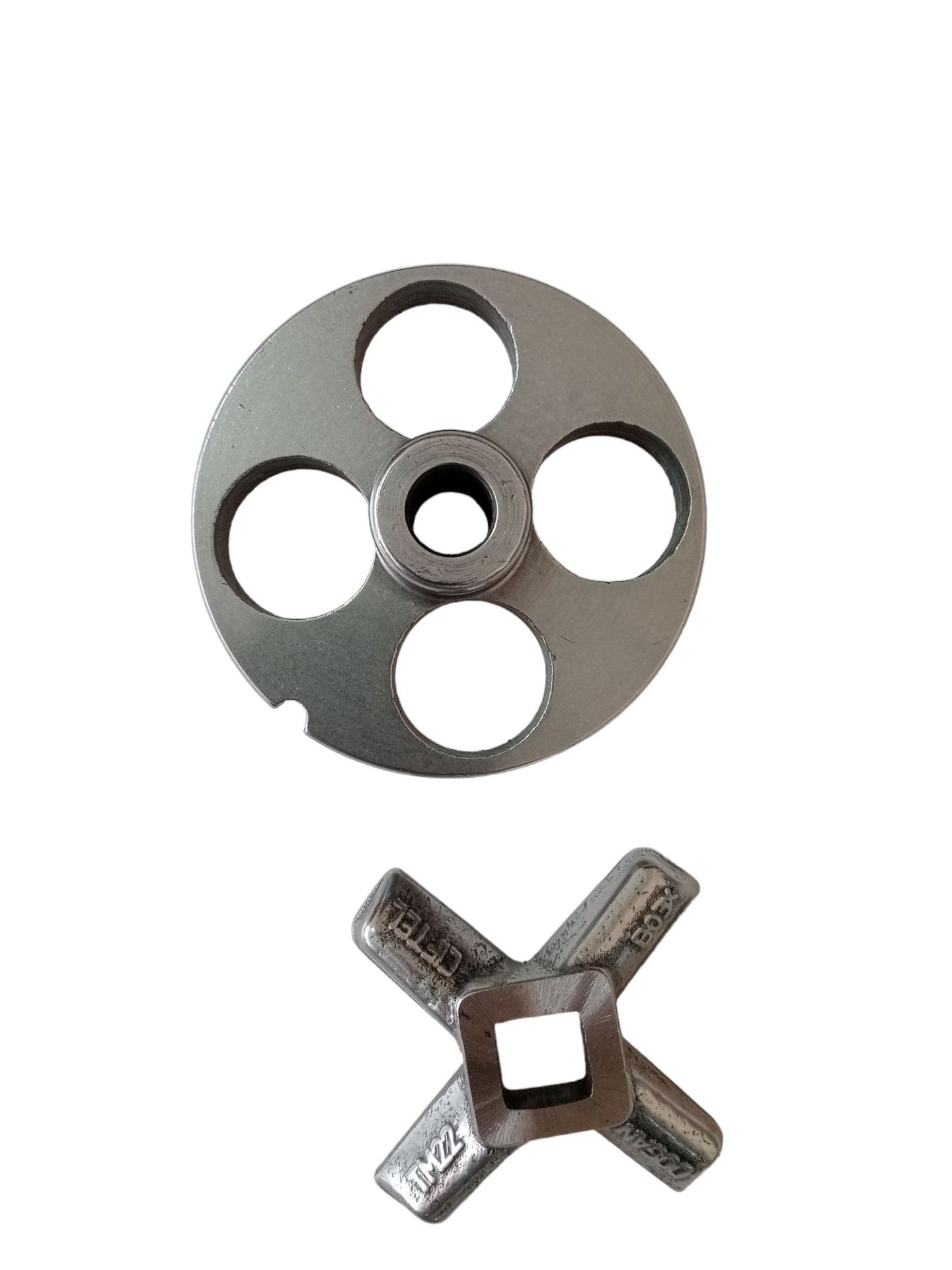 22 Numara 2'li Kıyma Makinesi Ayna ve Bıçak Seti Vardı 1050 Çelik 25mm