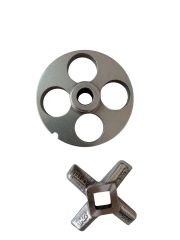 22 Numara 2'li Kıyma Makinesi Ayna ve Bıçak Seti Vardı 1050 Çelik 25mm