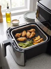2'li Çelik Küçük Boy Airfryer Tel Izgara ve Tepsi Seti