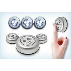 BUFFER® 3 Adet Kablosuz Spot Lamba Pilli 3 Ledli Yapışkanlı Spot Lamba