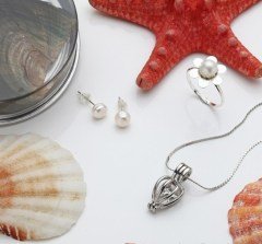 BUFFER® Love Pearl İstiridye İnci Kolye Küpe Yüzük Set